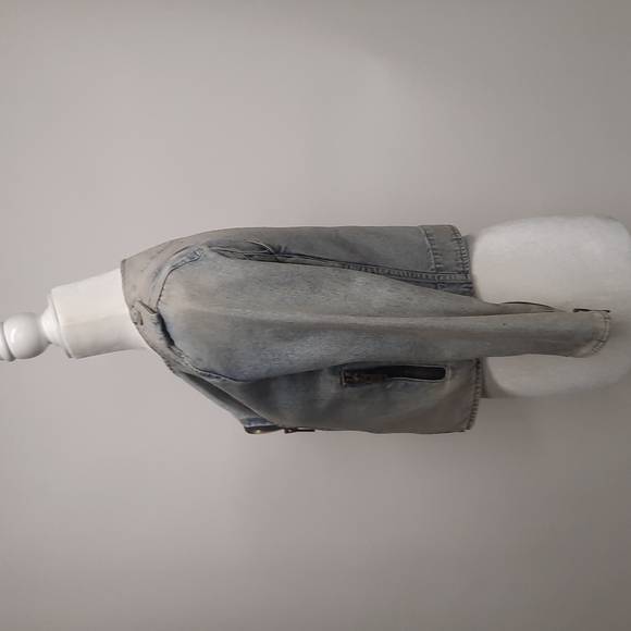 GAP Washed Denin Moto Jacket, Size XS - Picture 2 of 7